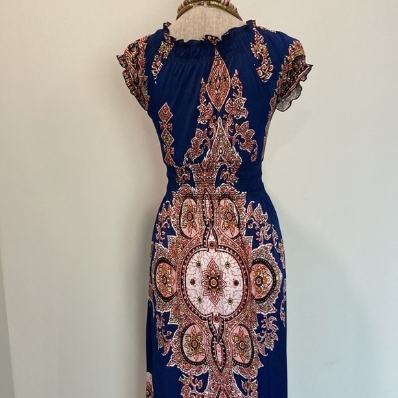 Blue Bohemian Maxi Dress - Picture 11 of 16